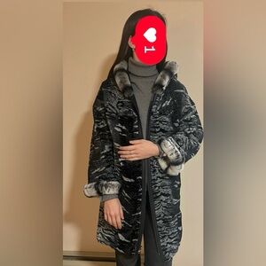 Two faced leather coat (real chinchilla fur)